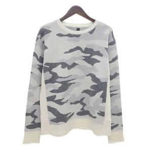 【PRICE DOWN】WJK 6872 ca13c jacquard pull-over ジャガード ニット ホワイト×グレー メンズL