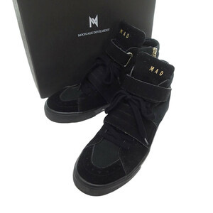 【特別価格】MOONAGE DEVILMENT MAD ベルト ストラップ スウェード スニーカー ブラック メンズ41