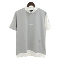 1PIU1UGUALE3 GOLF ADP GOLF S/S MOCK NECK モックネック 半袖 Tシャツ グレー メンズ5_画像1