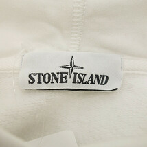 STONE ISLAND フロント プリント プルオーバー パーカー ホワイト メンズM_画像3