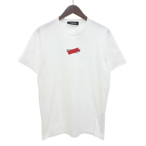 【PRICE DOWN】DSQUARED2 COOL FIT Taped 2 ロゴプリントTシャツ ホワイト メンズS