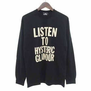 【PRICE DOWN】HYSTERIC GLAMOUR 02211CL02 LISTEN TO HG 長袖 Ｔシャツ カットソー ブラック メンズS