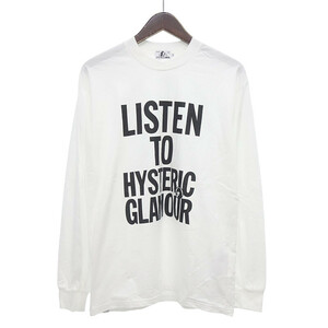 HYSTERIC GLAMOUR 02211CL02 LISTEN TO HG 長袖 Ｔシャツ カットソー ホワイト メンズS