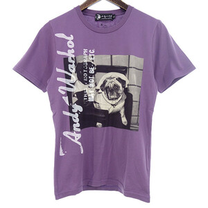 HYSTERIC GLAMOUR × Andy Warhol Dog Tee ブルドッグ Tシャツ パープル メンズS