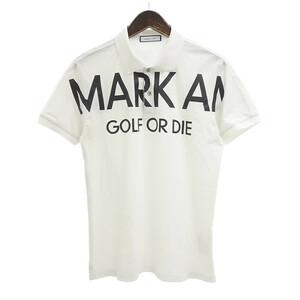 MARKLONA GOLF ゴルフ ロゴ プリント ポロシャツ Tシャツ ホワイト メンズM