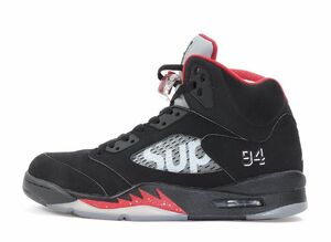 Supreme Nike Air Jordan 5 Retro &quot;Black&quot; 27.5cm 824371-001