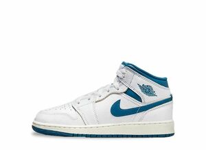 Nike GS Air Jordan 1 Mid SE &quot;White/Sail/Industrial Blue&quot; 23.5cm FN7432-141