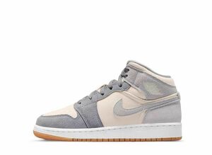 Nike GS Air Jordan 1 Mid SE &quot;Coconut Milk/Particle Grey&quot; 24.5cm DN4346-100