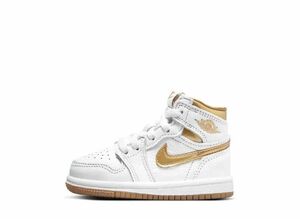Nike TD Air Jordan 1 Retro High OG &quot;White and Gold&quot; 16cm FD2598-107