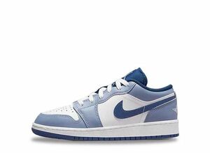 Nike GS Air Jordan 1 Low "White/Steel Blue" 24cm 553560-414