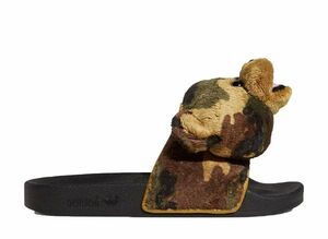 JEREMY SCOTT × ADILETTE TEDDY "CAMO" H02882 （コアブラック/コアブラック/コアブラック）