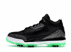 Nike Air Jordan 3 Retro Golf &quot;Black Green Glow&quot; 27.5cm AJ3783-001