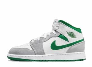 Nike GS Air Jordan 1 Mid SE &quot;White Pine Green Smoke Grey&quot; 23cm DC7248-103