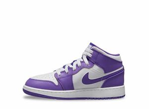 Nike GS Air Jordan 1 Mid &quot;White Purple&quot; 24.5cm DQ8423-511