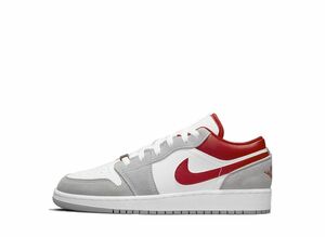 Nike GS Air Jordan 1 Low SE &quot;White/Grey/Red&quot; 24.5cm DM0589-016