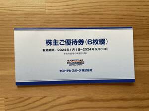 セントラルスポーツ株主優待券6枚　2024年6月30日まで　送料込み！