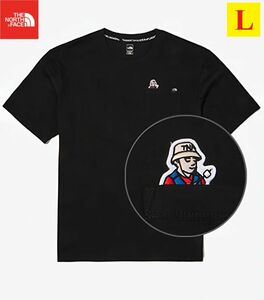 海外限定 ノースフェイス Tシャツ 胸ポケット付き キャラクタ L K464B