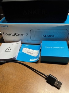 ☆中古品☆Anker Sound Core2 Bluetooth ポータブルスピーカー☆黒色☆ 中古品☆同梱NG 