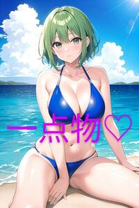 一点物　オリジナル 同人 ポスター アニメ イラスト 美女　セクシー a4サイズ　アートポスター　AI 可愛い　 巨乳 水着　美人　33