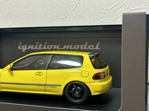 イグニッションモデル 1/18 HONDA CIVIC EG6 YELLOW IGNITION MODEL ホンダ シビック イエロー 黄色 ミニカー _画像6