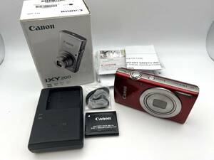60-YR65-20 未使用保管品 Canon キャノン IXY 200 レッド コンパクトデジタルカメラ バッテリー 充電器 取説 メモリカード