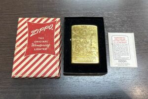 202725-233-21 使用品/着火未確認 ZIPPO ジッポー オイルライター ソリッドブラス 1932-1984 ゴールド金色系 同梱不可/単品取引のみ