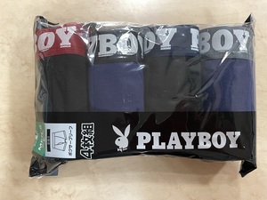 【送料無料】PLAYBOY メンズボクサーブリーフ４枚まとめてL寸（ウエスト84～94ｃｍ用）前開き