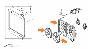 トヨタ センチュリー UWG60 未使用 純正 クーリングファン シュラウド セット 冷却 電動 ラジエーター ラジエター T0926-2