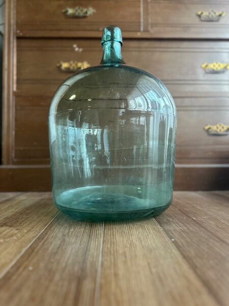 デミジョンボトル 花瓶 ガラス瓶 気泡 花器 昭和レトロ インテリア アンティーク