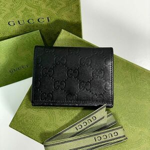 GUCCI グッチ GG シマ レザー カードケース 名刺入れ お札入れ