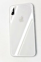 [ジャンク] docomo SIMロック解除済 Apple iPhoneX 256GB Silver MQC22J/A[背面割れ][9624]_画像2