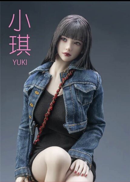 I8toys I8-H003 Yuki ぱっつんサイドバング　黒髪ロング　眼球可動　美女　姫カット　ヘッド　1/6スケール　アクションフィギュア