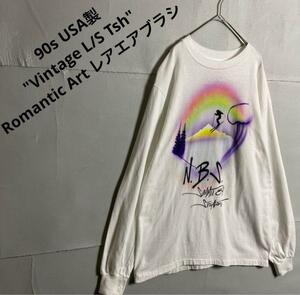 USA製 90s 長袖Tシャツ 白T ロンT シングルステッチ Tee B868