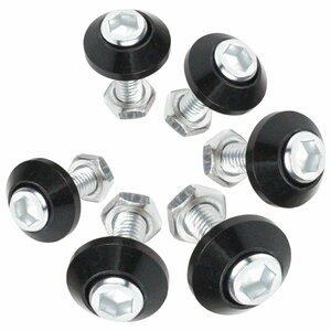 6 piece set M6 aluminium color washer number bolt Fujitsubo car bike stainless steel bolt M6 1.0 neck under 20mm black black 