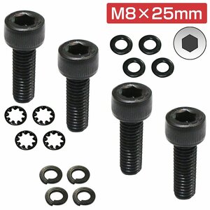 レカロ シート 固定用 高強度 ボルト M8×25 4本set ボルト/ワッシャー/スプリングワッシャー/内歯 AM19 SR6 SR7 SR11 RCS