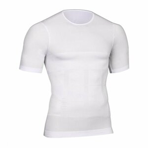 加圧インナー Tシャツ 姿勢強制 腹筋引締め 加圧シャツ Lサイズ ホワイト/白