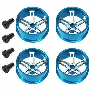  Mini 4WD for 4 piece set low height tire for aluminium wheel Sky blue dual 5 spoke 