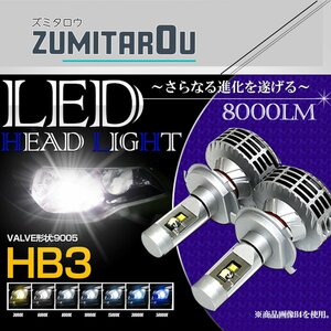 オールインワン 一体型 HB3 9005 LEDヘッドライト 3000LM 6500k ホワイト/ブルー/イエロー 切り替え可能 カラーフィルム フォグ