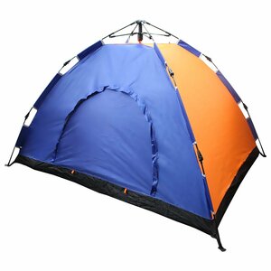 簡単組み立て！ ワンタッチ式 ドーム型 テント 2人から3人用！ キャンプ アウトドア ワンタッチテント ドームテント オレンジ 簡易テント