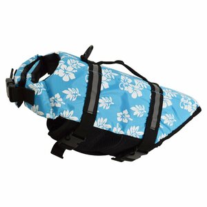 犬用 ライフジャケット [ M ブルー ] ペット 救命胴衣 ベスト式 フローティングベスト 浮き 犬服 お風呂 水浴び プール