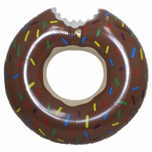  doughnuts swim ring diameter 95cm for adult chocolate pretty coming off wheel jumbo float . sea water . sea pool Okinawa Hawaii traveling abroad Insta 