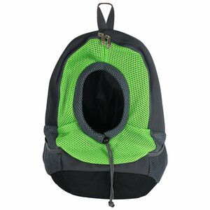  carry bag popular rucksack type! mesh material pet bag M size microminiature dog / cat for green pet Carry . walk outing disaster 