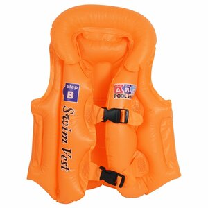 [ postage 250 jpy ] child Kids for children 4-6 -years old swim the best M size floating the best coming off wheel playing in water pool life jacket comming off orange 