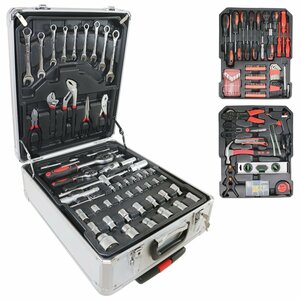  tool box tool set 186pcs carrying tool box aluminium case car bike bicycle maintenance installation ratchet spanner wrench furniture 