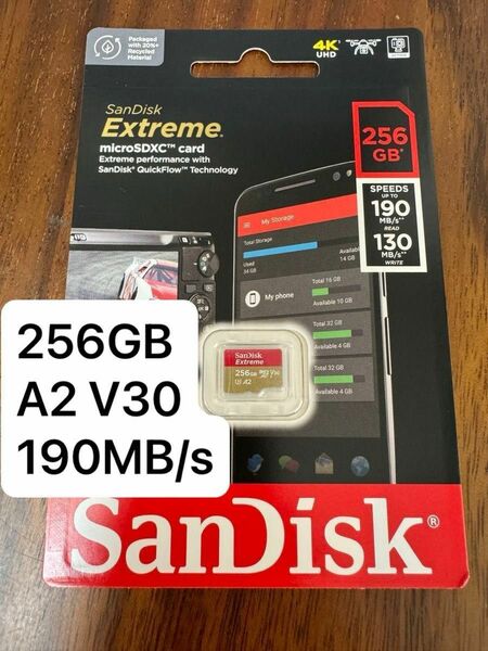 SanDisk Extreme A2 V30 SDSQXAV-256G-GN6MN （256GB） microSDXC