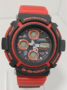 Старт за 1 йену [Редкий / Неподвижный] Часы CASIO G-SHOCK G-Shock AW-571E GAUSSMAN Gaussman Черный/Красный Мужской