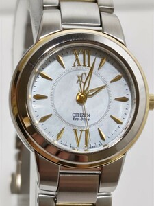 1 иен старт [ прекрасный товар / работа ]CITIZEN Citizen наручные часы xC XC Eko-Drive E031-T009948 Gold комбинированный женский 