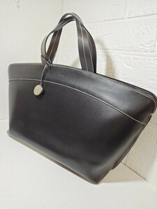 1 jpy start [ superior article / storage goods ]FURLA Furla leather handbag tote bag black business bag 