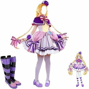 実物撮影 わんだふるぷりきゅあ！ プリキュア キュアフレンディ コスプレ衣装+髪飾り+靴+ウィッグ