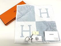 aet3847 【美品】HERMES エルメス アヴァロン コットン100％ ハンドタオル タグ付き_画像2